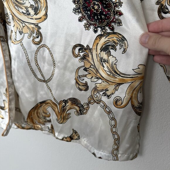 Valerie Stevens Satin Long Sleeve Button Up Size Medium Equestrian Bit & Bridle - Picture 4 of 8